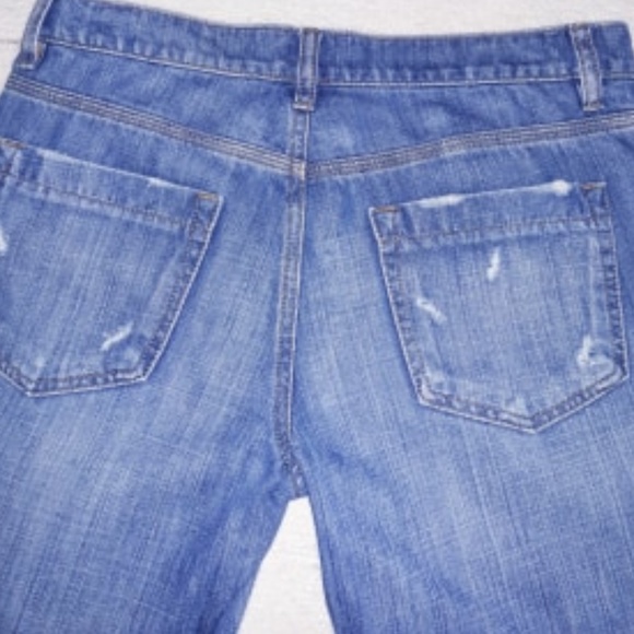 ANN Taylor LOFT DISTRESSED boyfriends jeans sz 0 - Picture 4 of 5